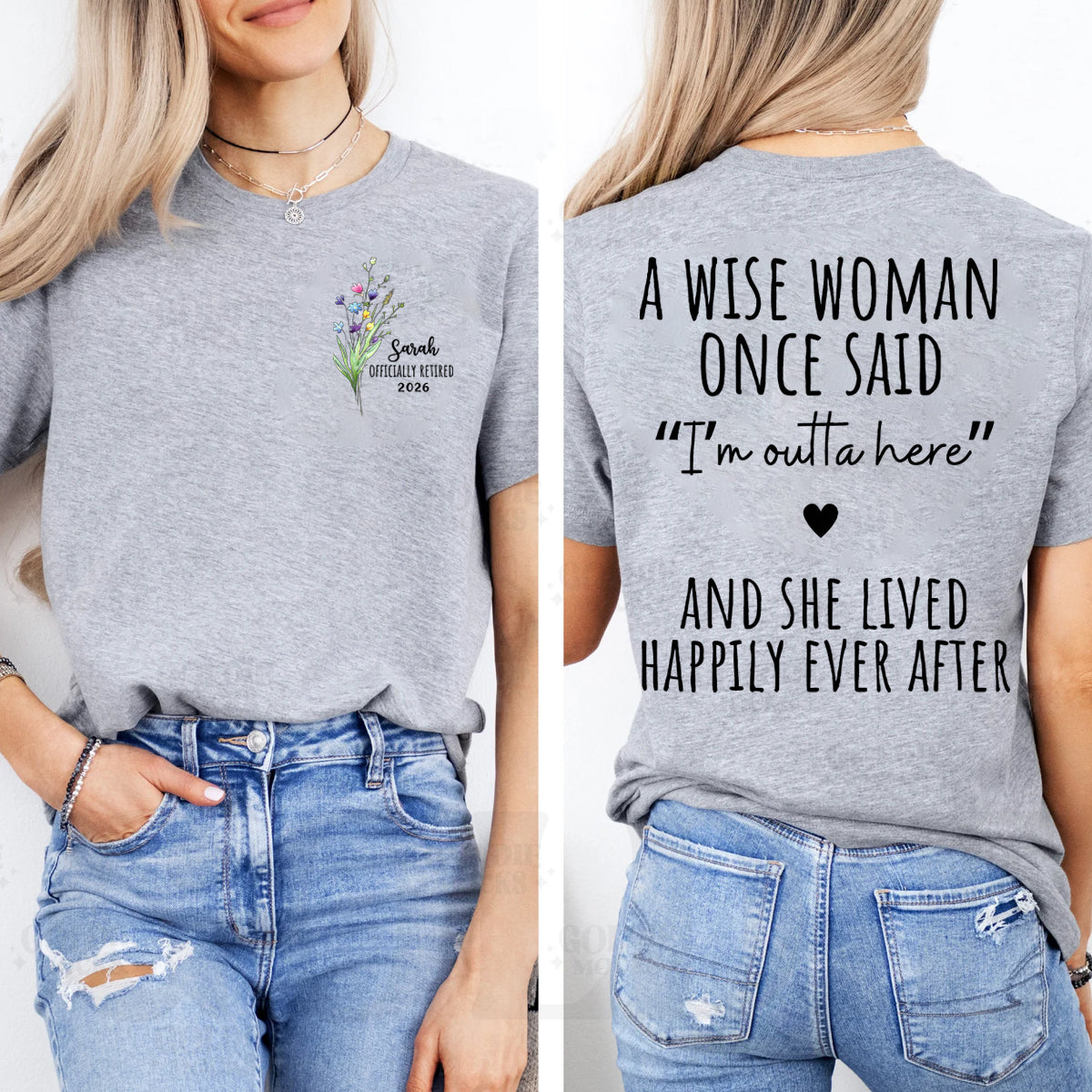Personalized Name  Officially Retired 2026  Double Printed T-shirt