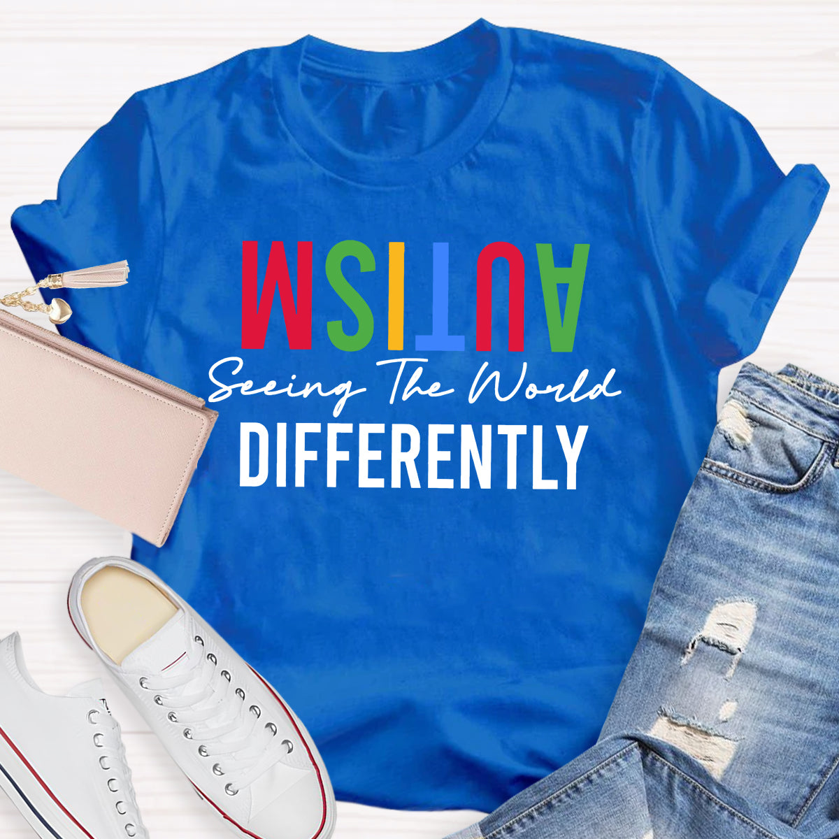 Autism Seeing The World Differently Teacher T-shirt