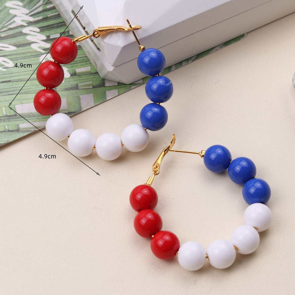 250th Anniversary Red, White, and Blue Flag Acrylic Earrings