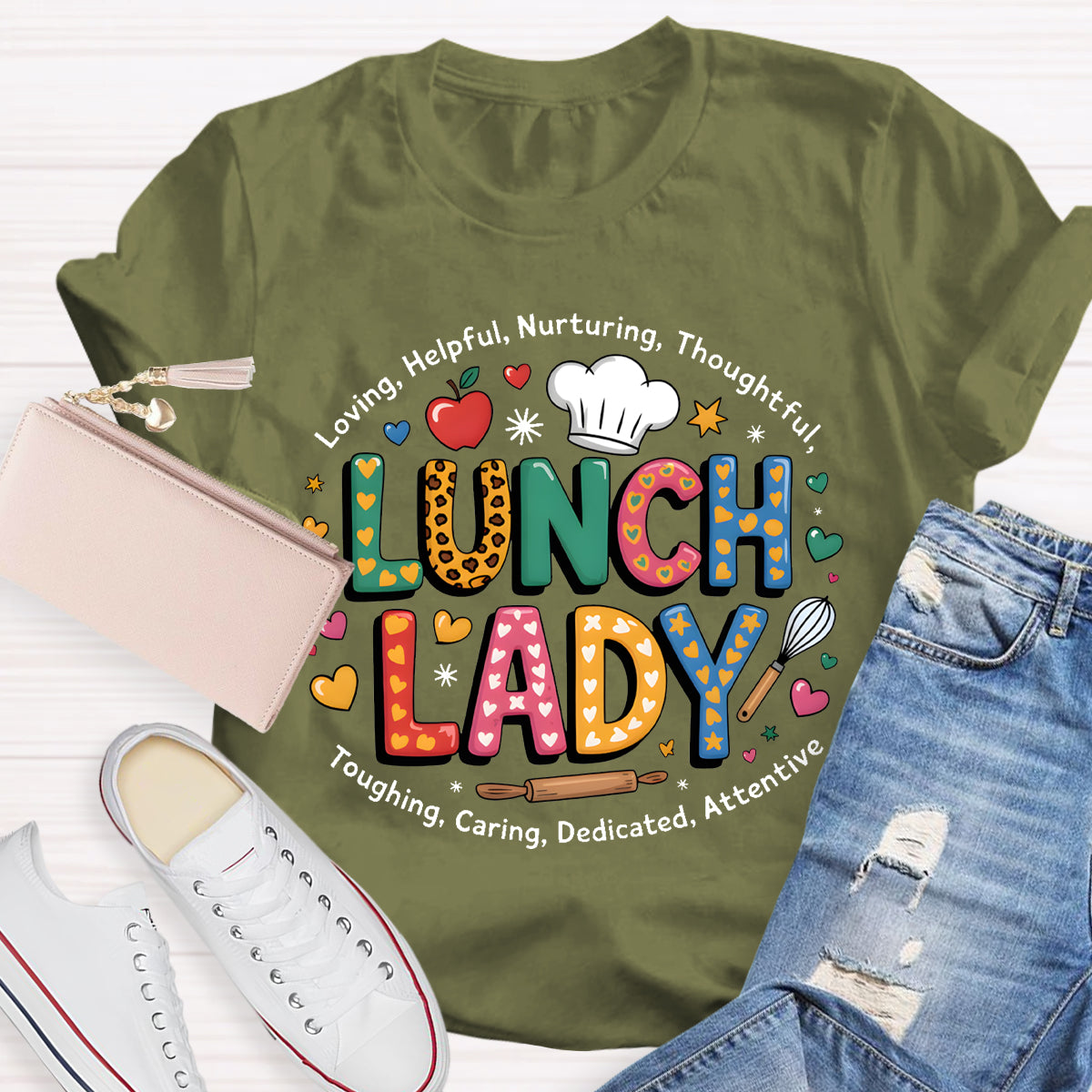 Lunch Lady Loving Helpful Teacher T-Shirt