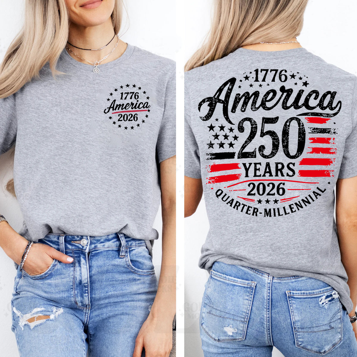 America 250 Years   Double Printed T-shirt