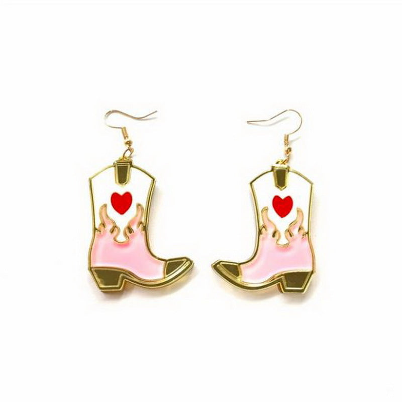 Love Letter Envelope Cupid Boots Heart-Shaped Earrings
