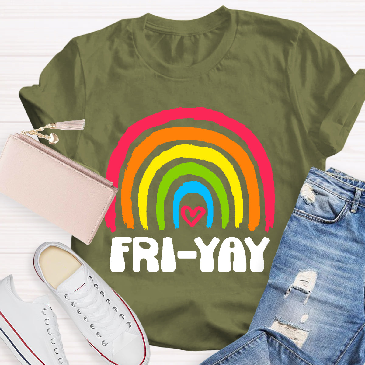 Friyay Rainbow Teacher T-Shirt