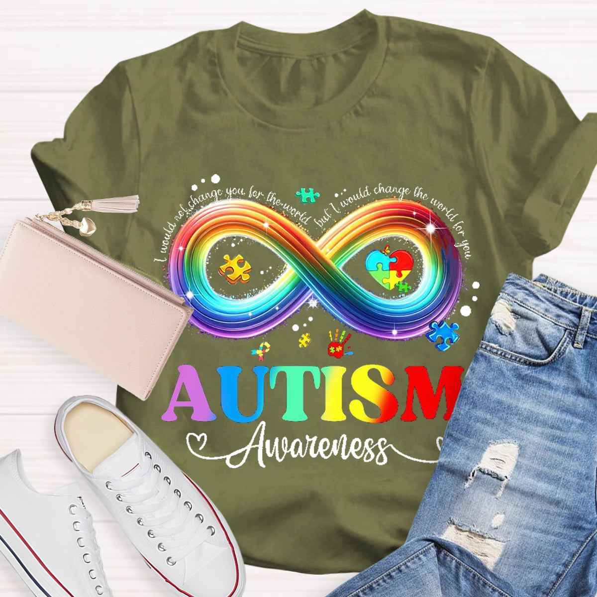 I Would Change The World For You Autism Awareness Teacher T-Shirt