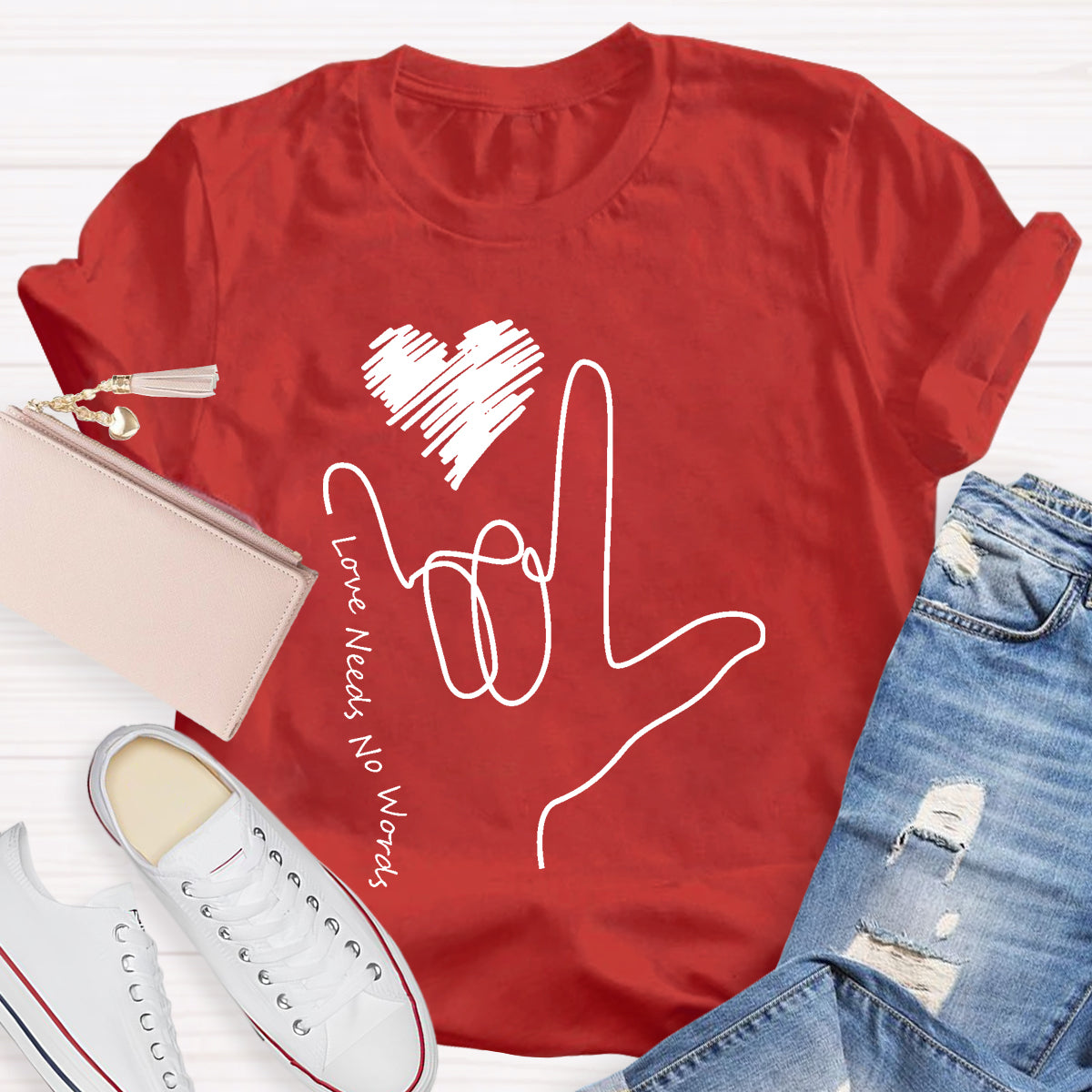 Love Need No Words Sign Language Love T-Shirt