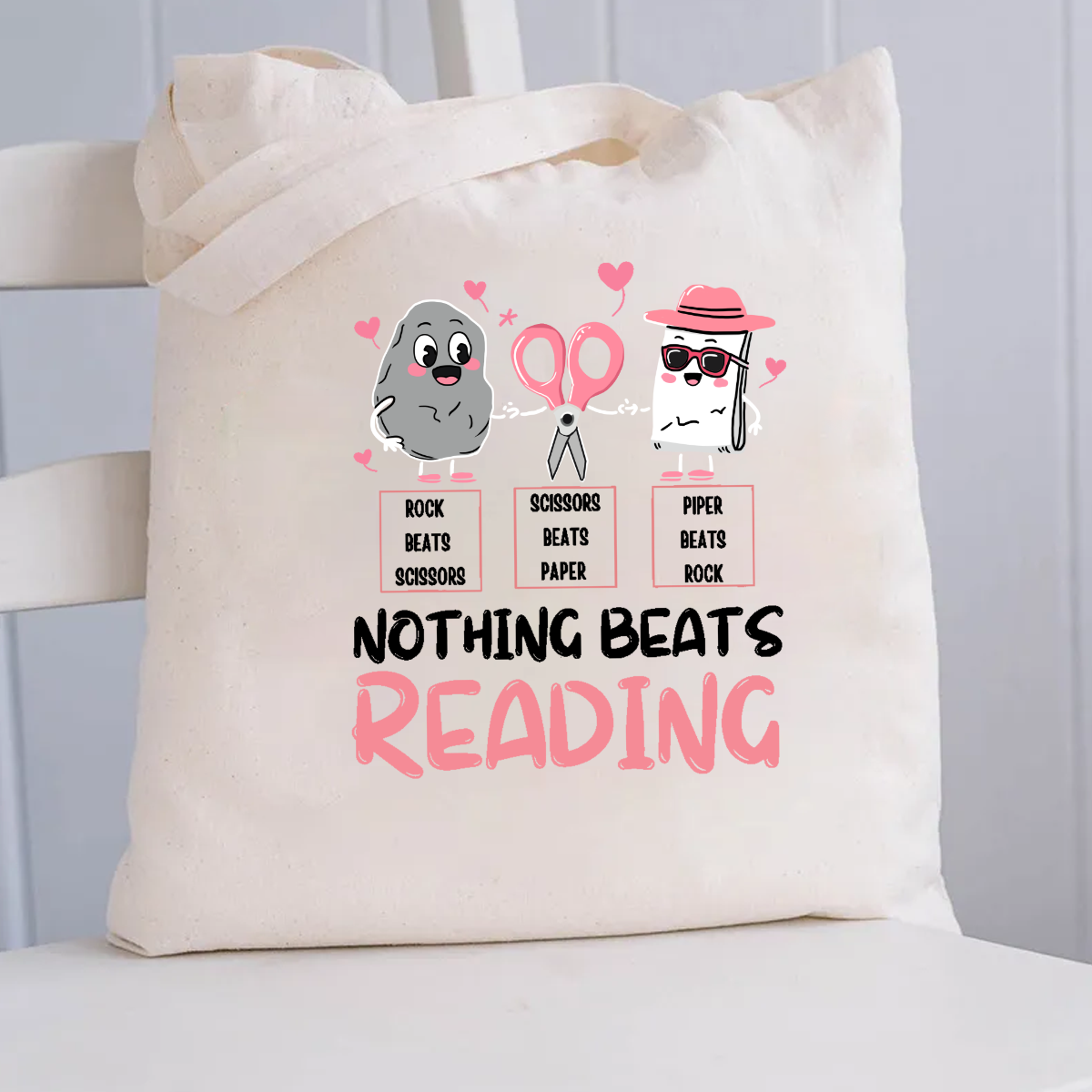 Nothing Beats Reading Canvas Tote Bag