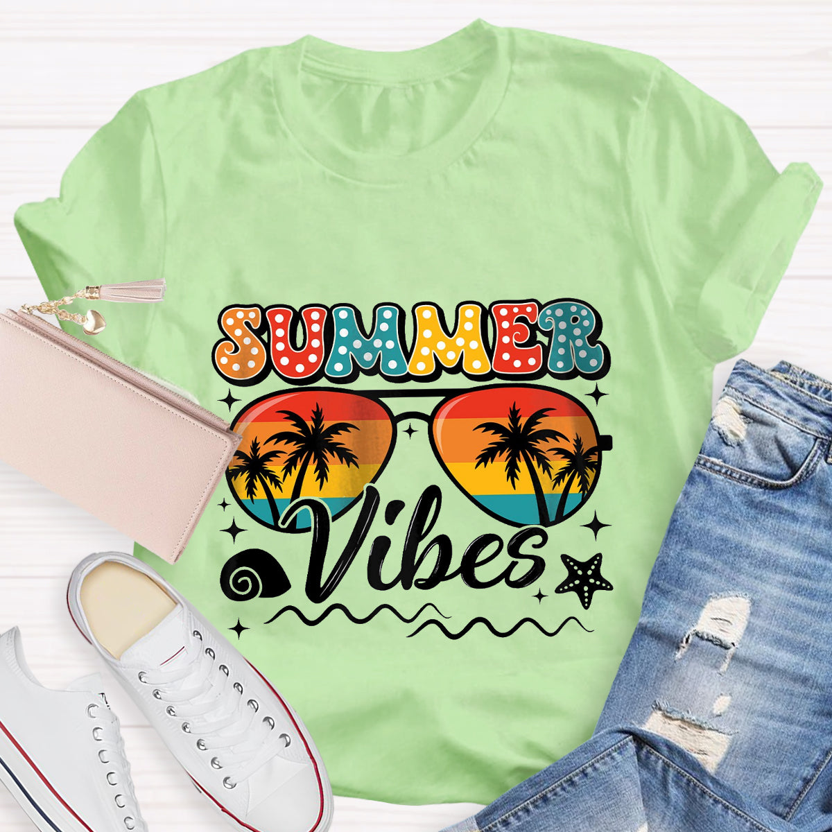 Summer Vibes Teacher T-Shirt