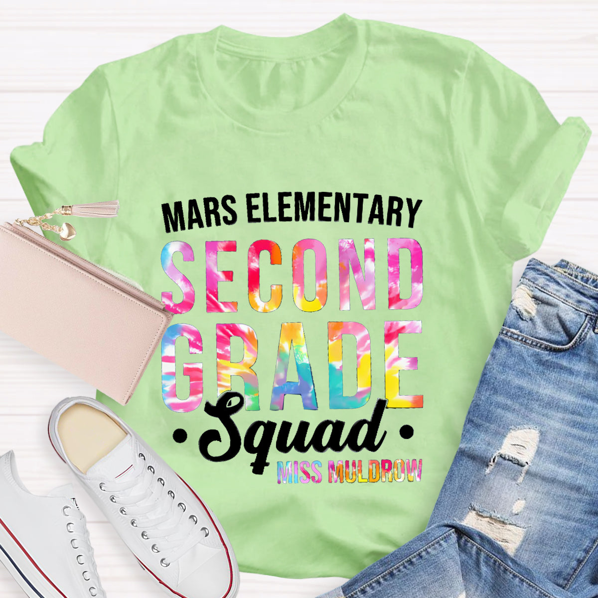 Personalized School Name And Grade Squad Teacher's Name T-Shirt