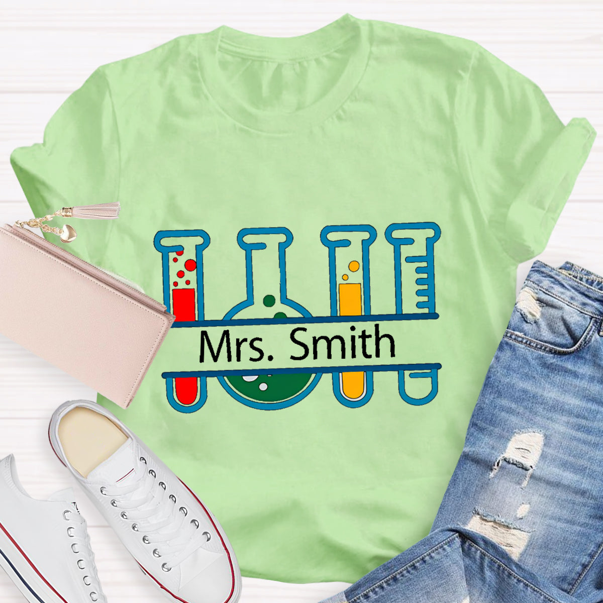 Personalized Name Chemical Teacher T-Shirt