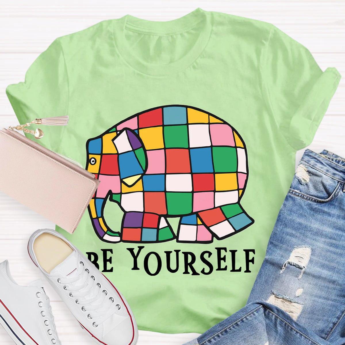 Be Yourself World Book Day Rainbow Elephant T-Shirt