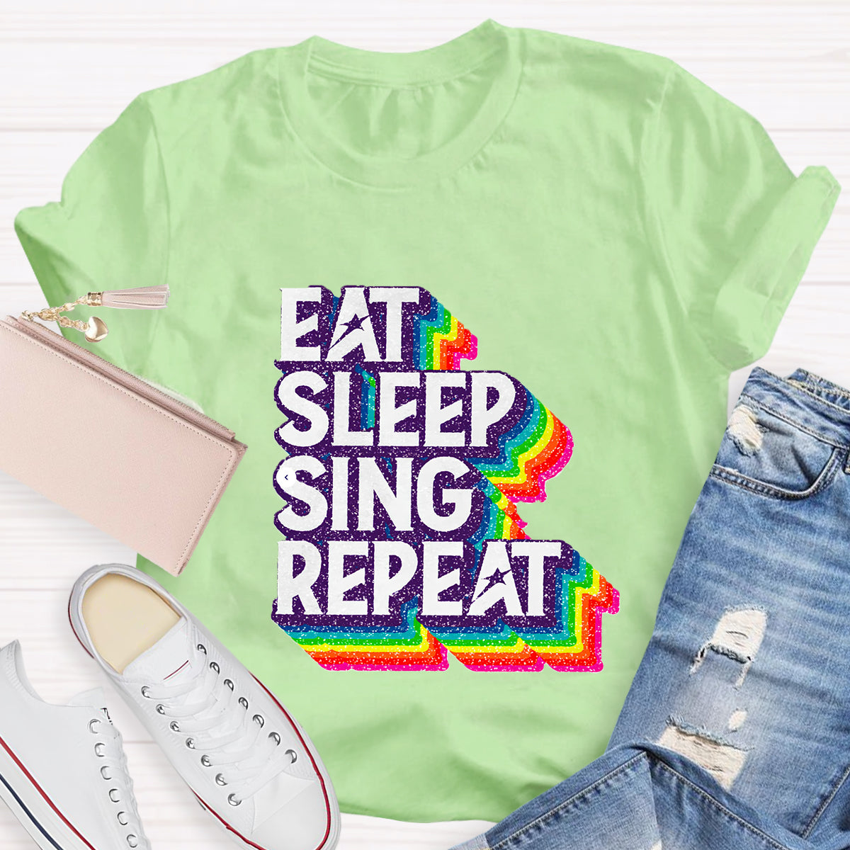 Eat Sleep Sing Repeat Teacher T-Shirt