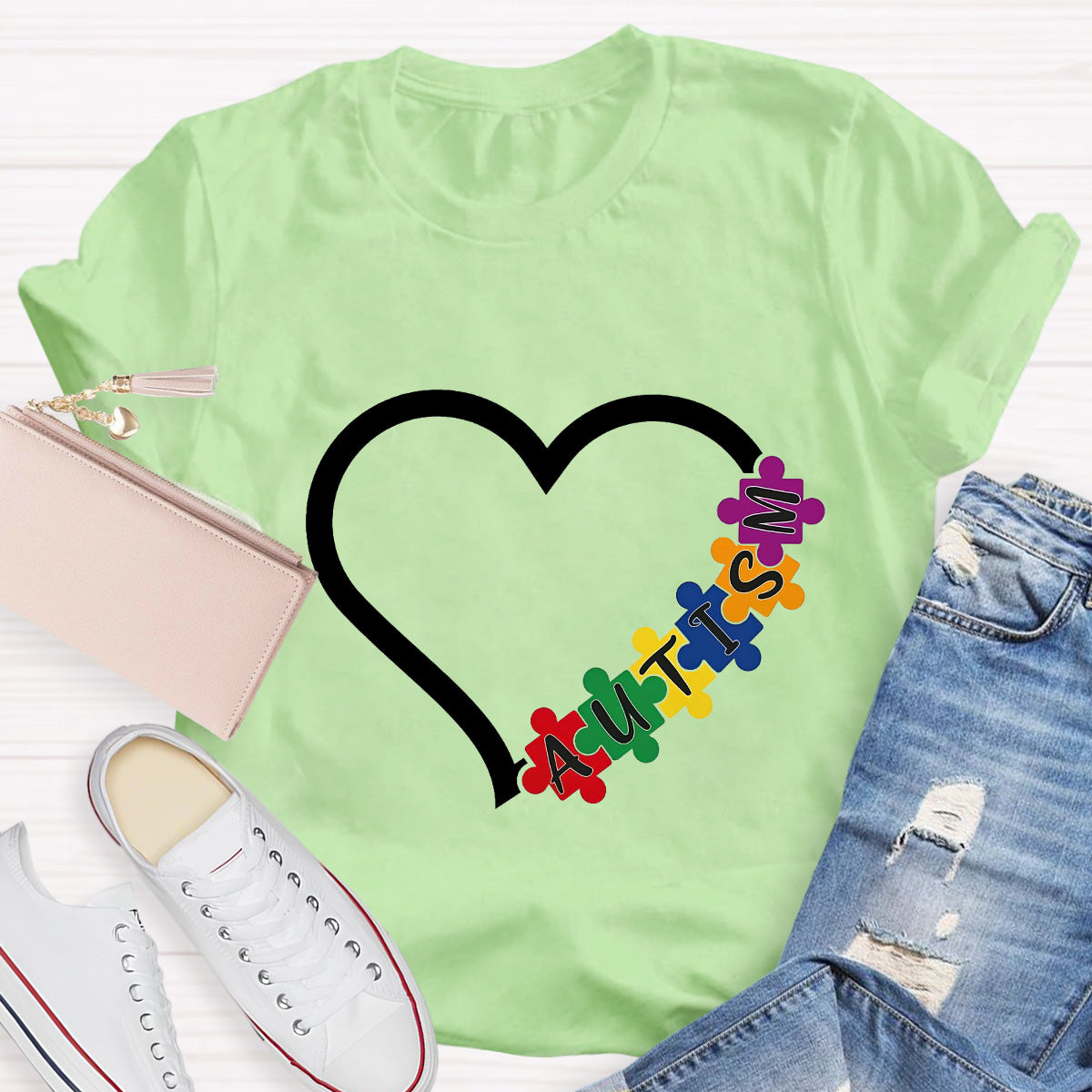 Autism Heart Teacher T-Shirt