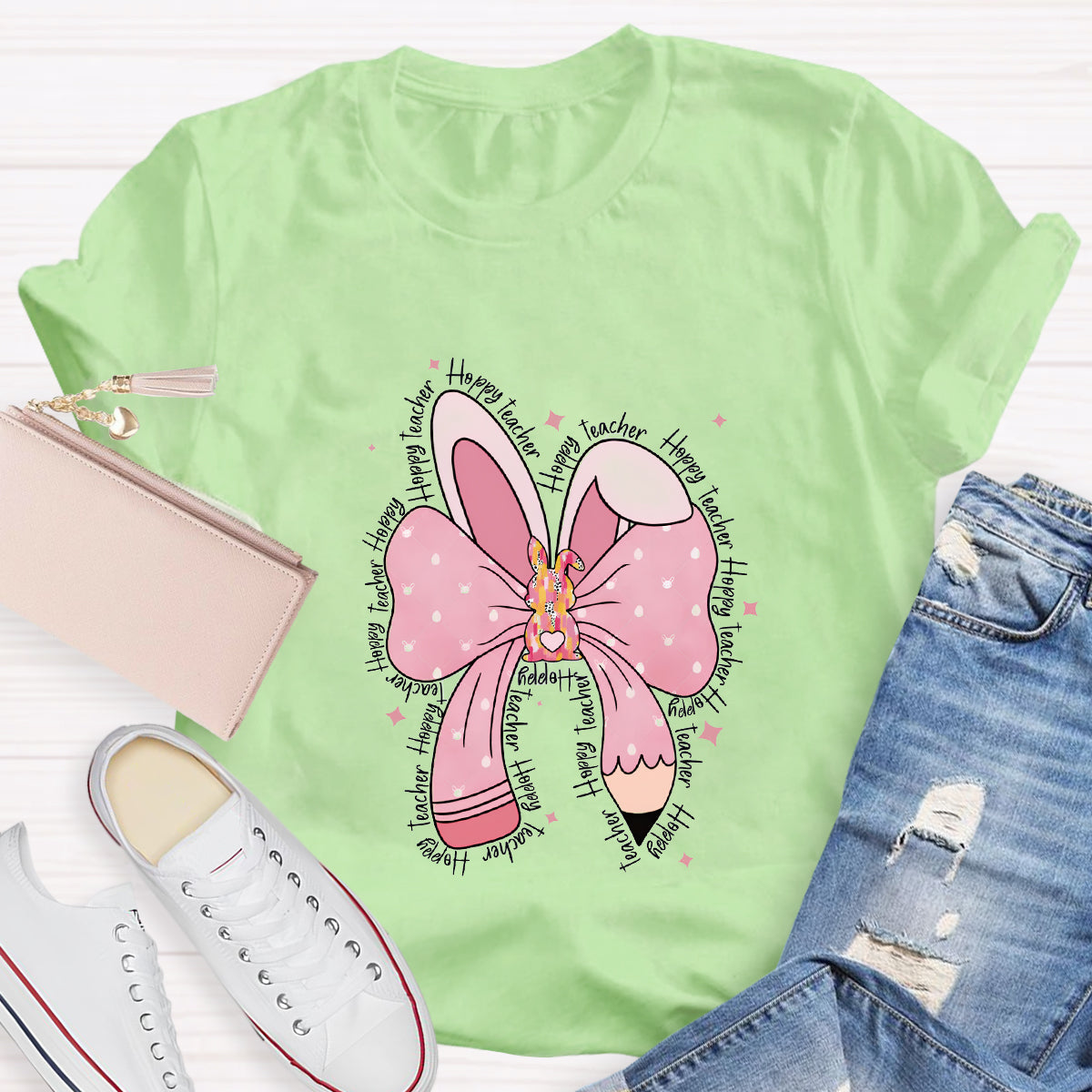 Hoppy Bow Teacher T-Shirt
