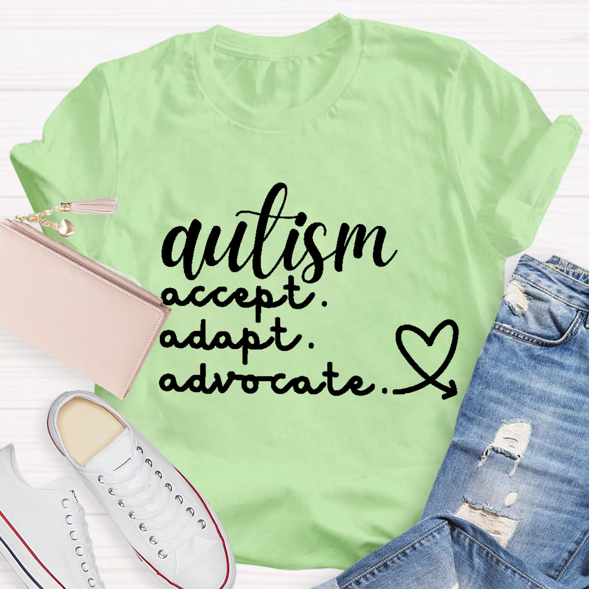 Autism Accept  Adapt Advocate Teacher T-Shirt
