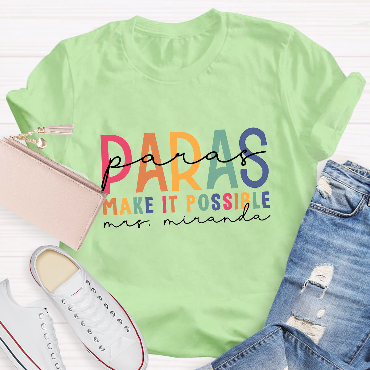 Personalized Name Para Make It Possible Teacher T-Shirt