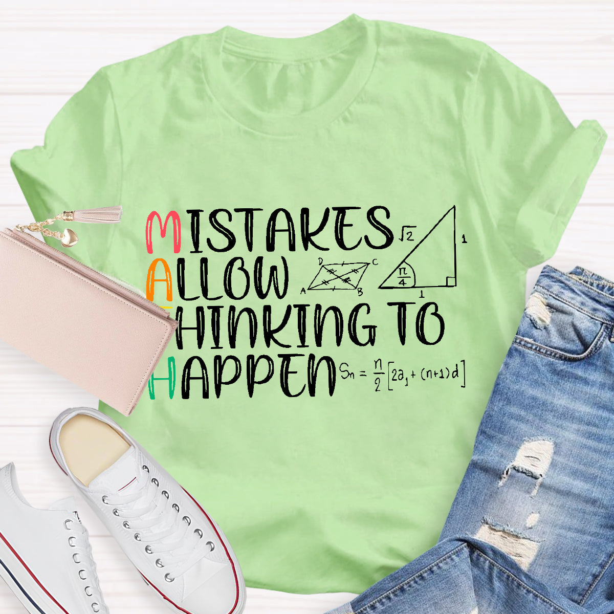 Mistakes Allow Thinking to Happen Math Teacher T-Shirt