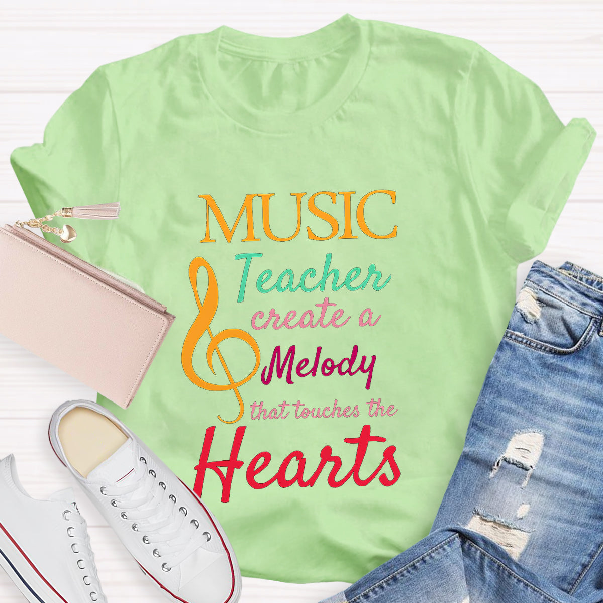 Music Teachers Touch Hearts One Note At A Time T-Shirt