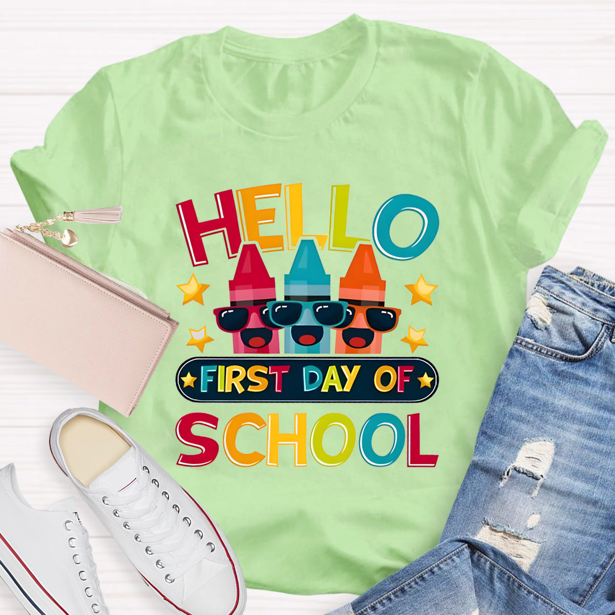 Hello First Day Of School Teacher T-Shirt