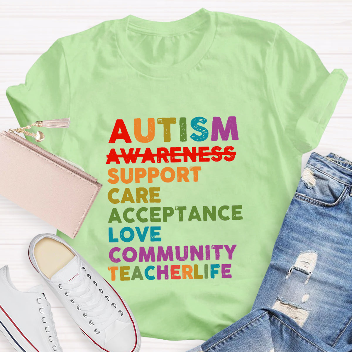 Autism Support Care Acceptance Love Community T-Shirt