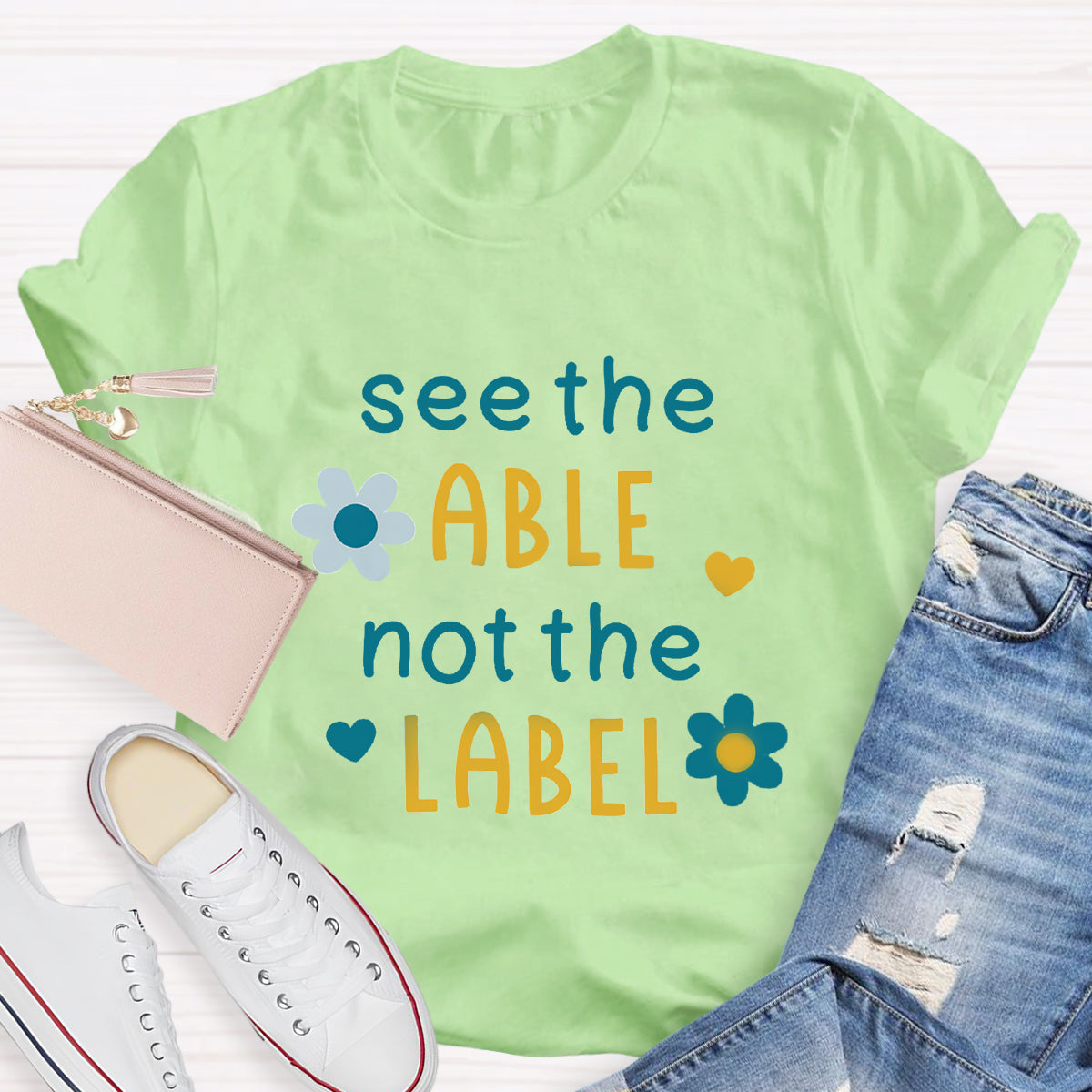See The Able Not the Label Flower T-Shirt