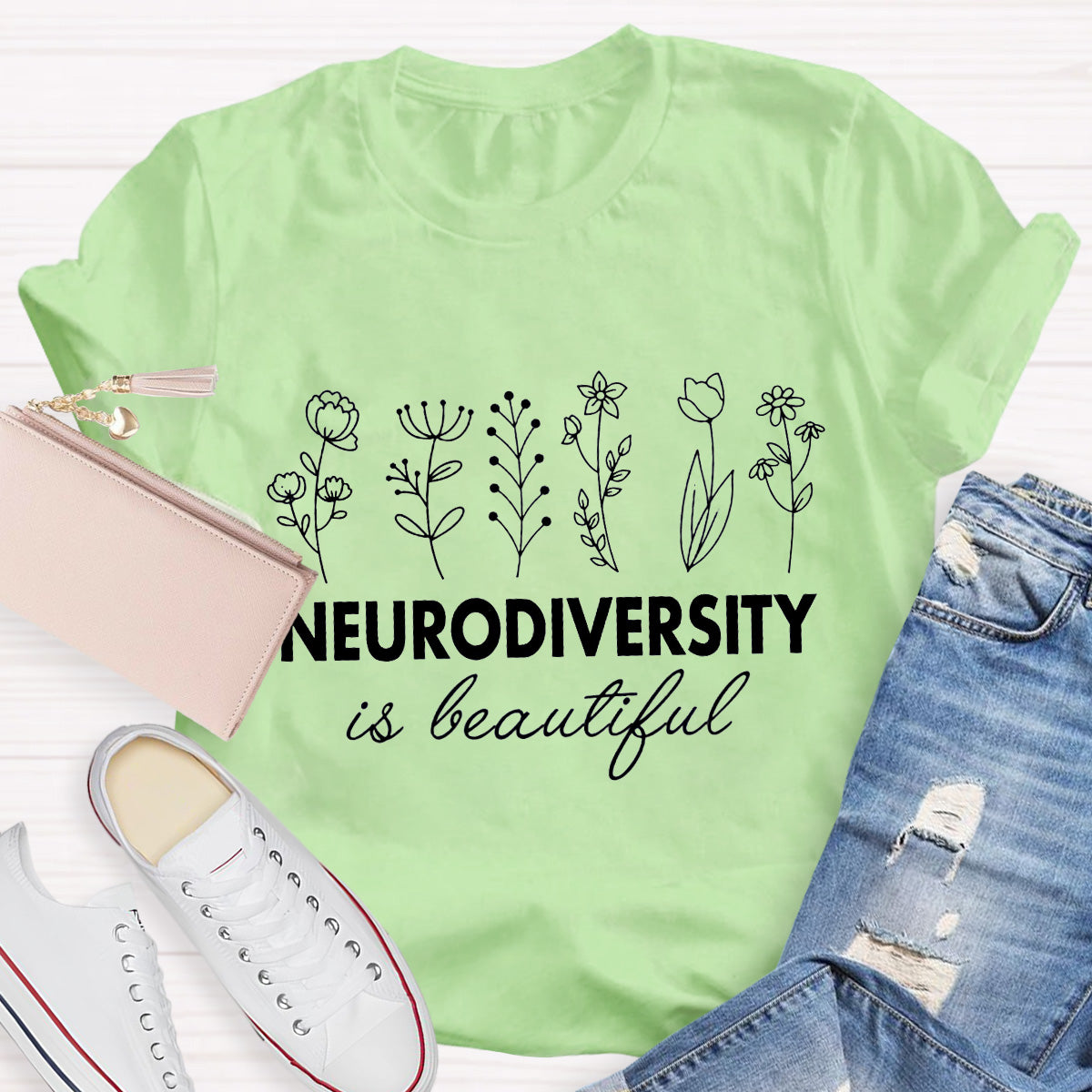 Neurodiversity Is Beautiful Teacher T-Shirt
