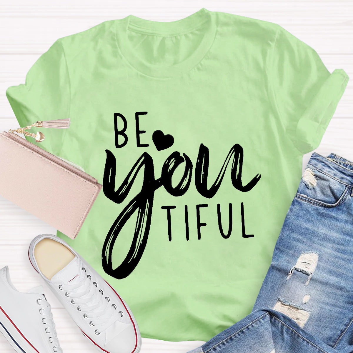 Be Yo Tiful Heart Teacher T-Shirt