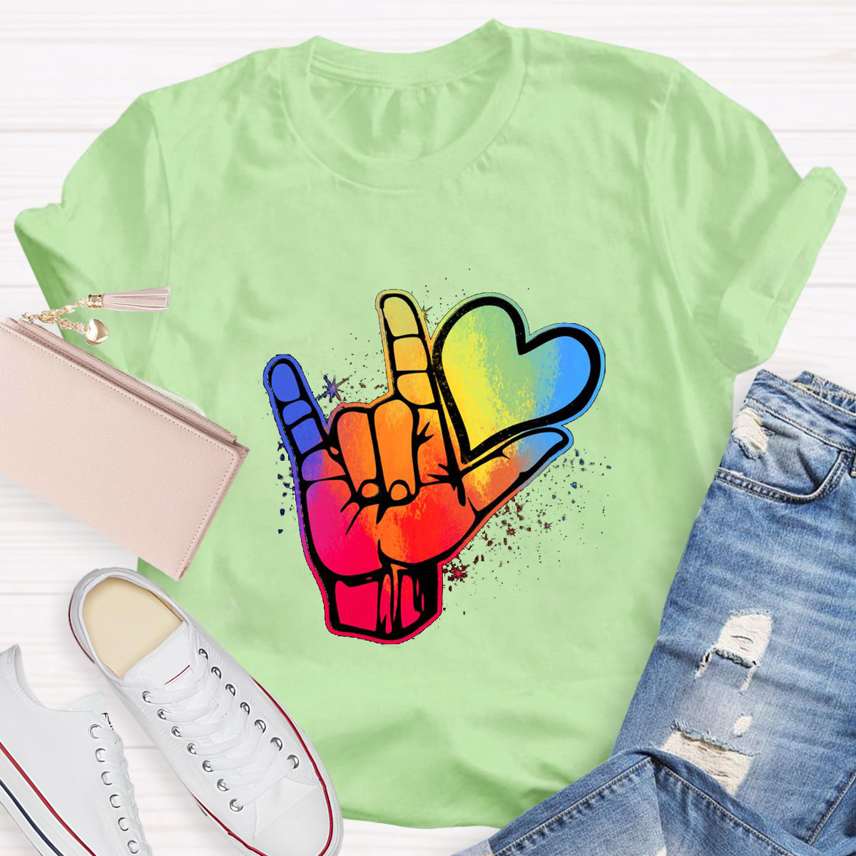 Love Sign Hand Teacher T-Shirt