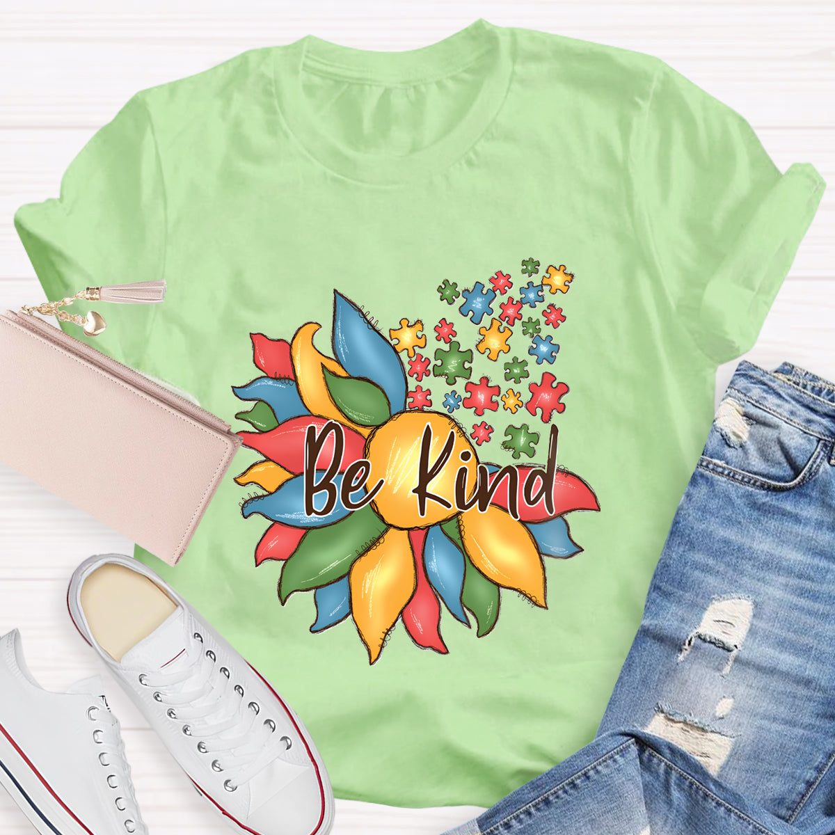 Be Kind Autism Floral T-Shirt