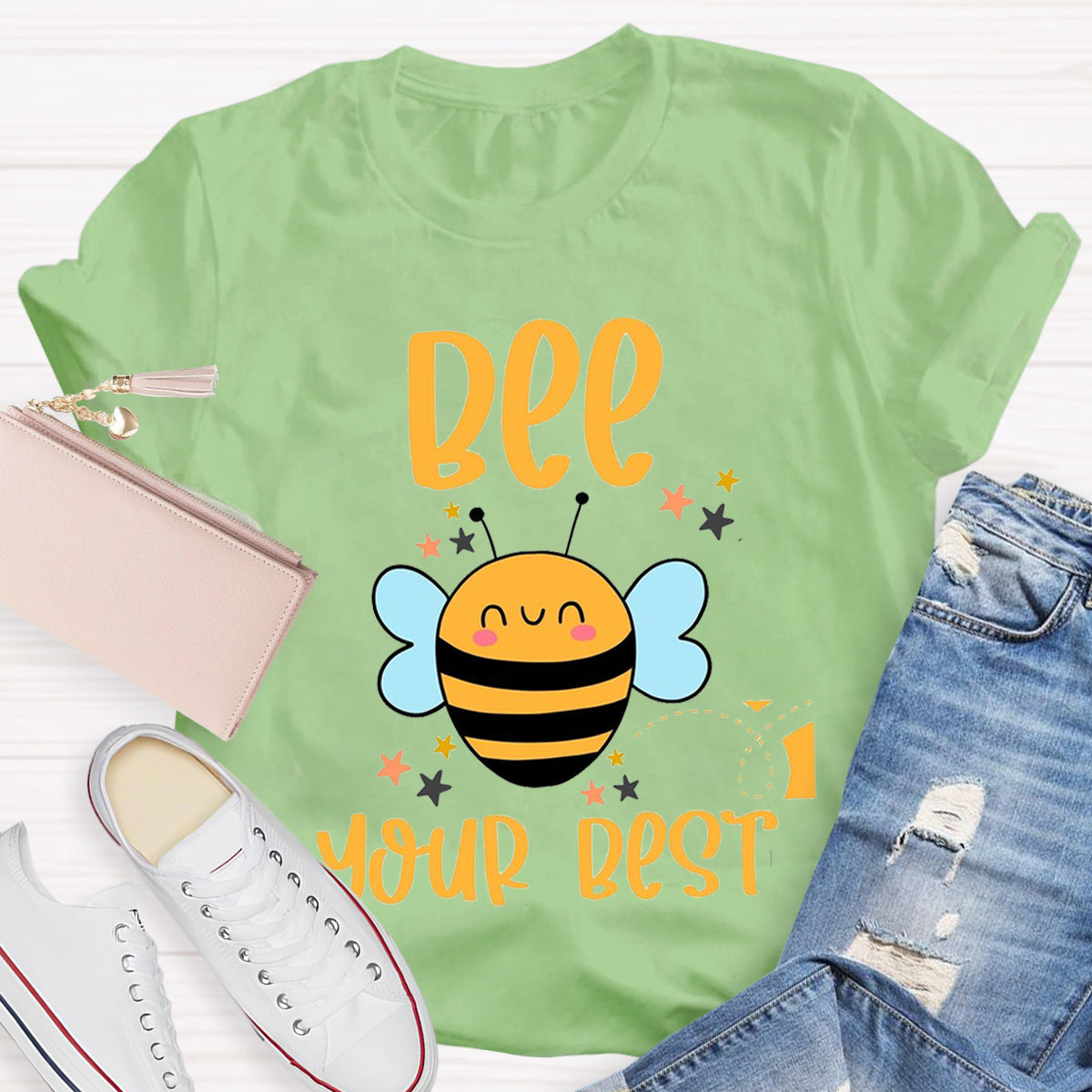 Positive Affirmation Bee Your Best Teacher T-Shirt