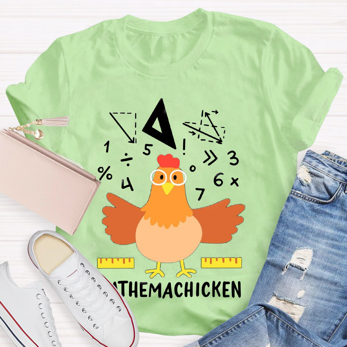 Math Chicken Gag Classic Teacher T-Shirt