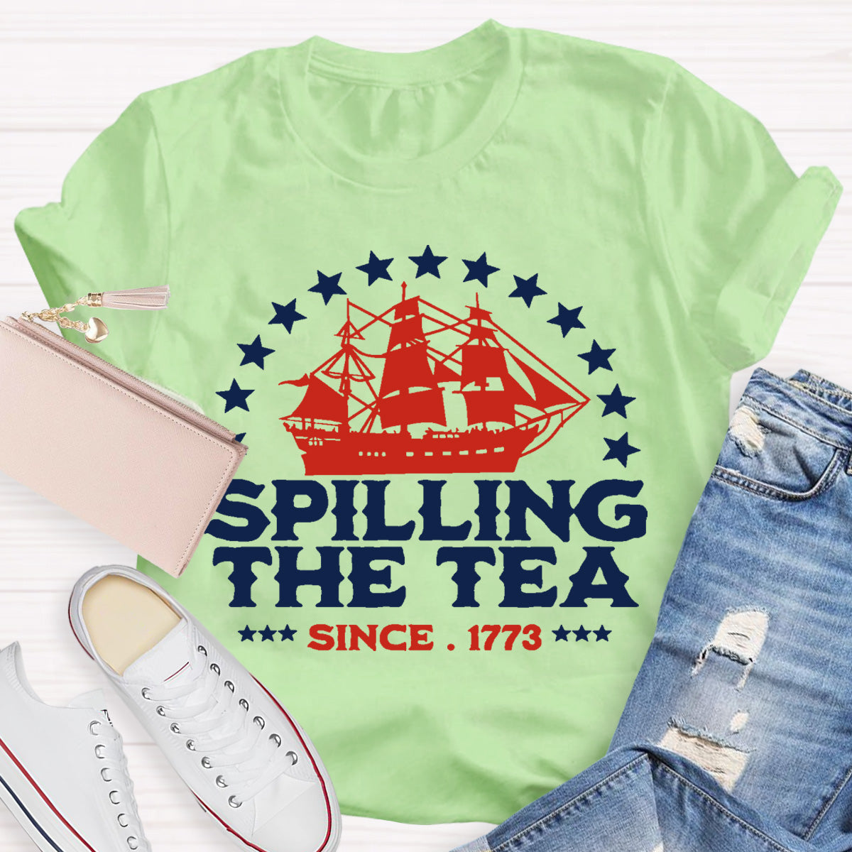 Spilling The Tea Since 1773 Teacher T-Shirt