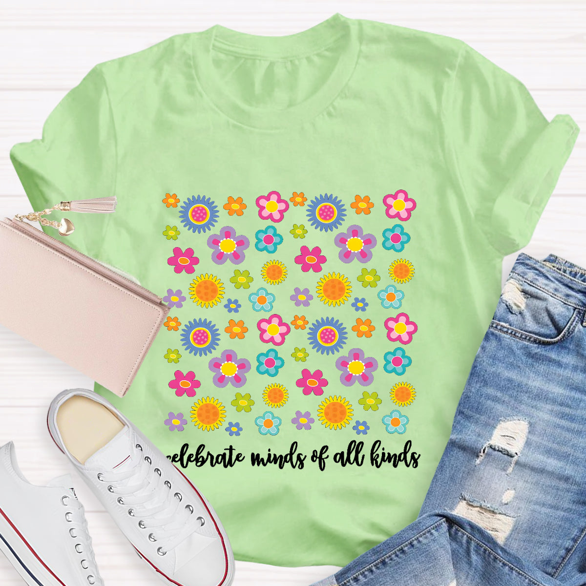 Floral Celebrate Minds Of All Kinds T-Shirt