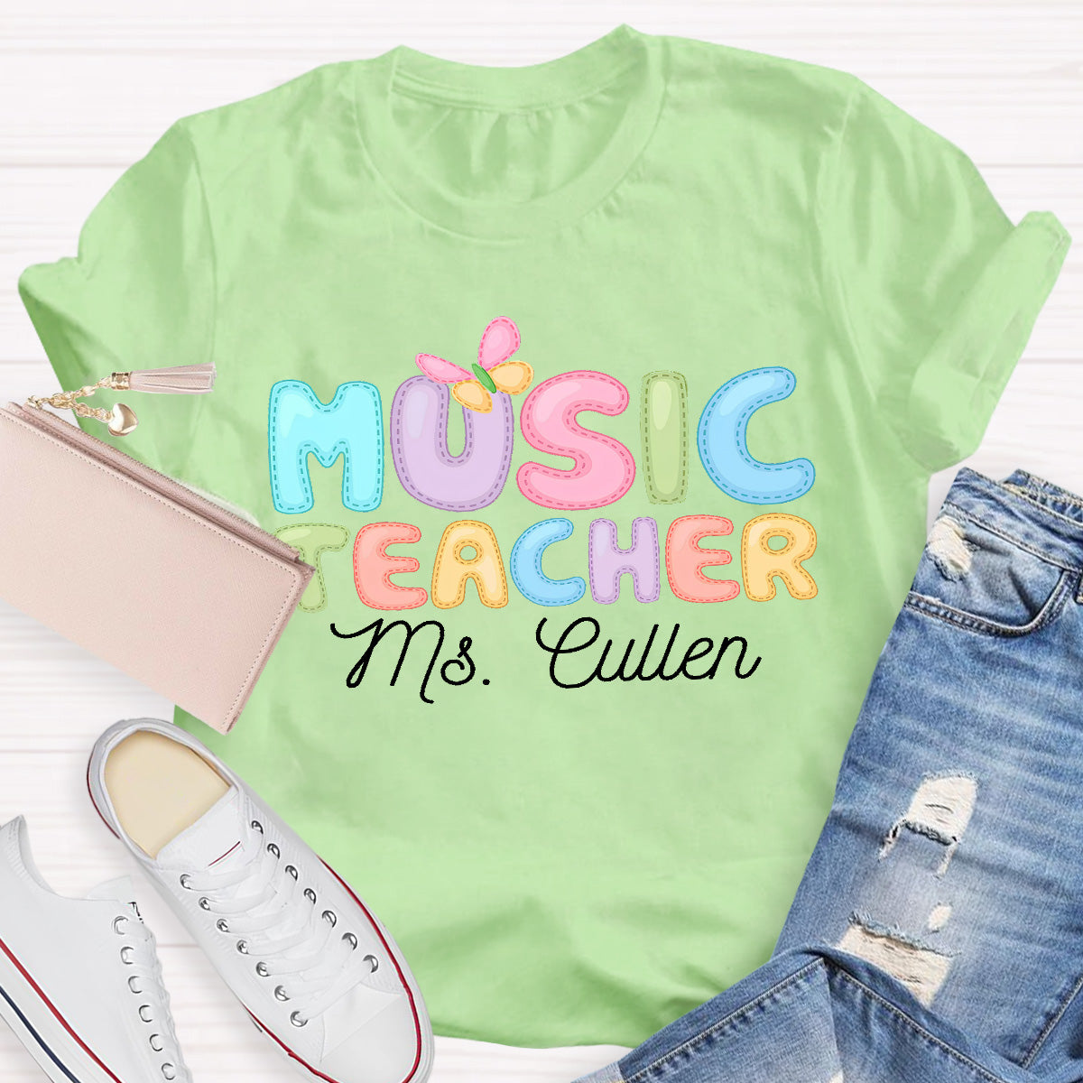 Personalize Name Music Teacher T-Shirt