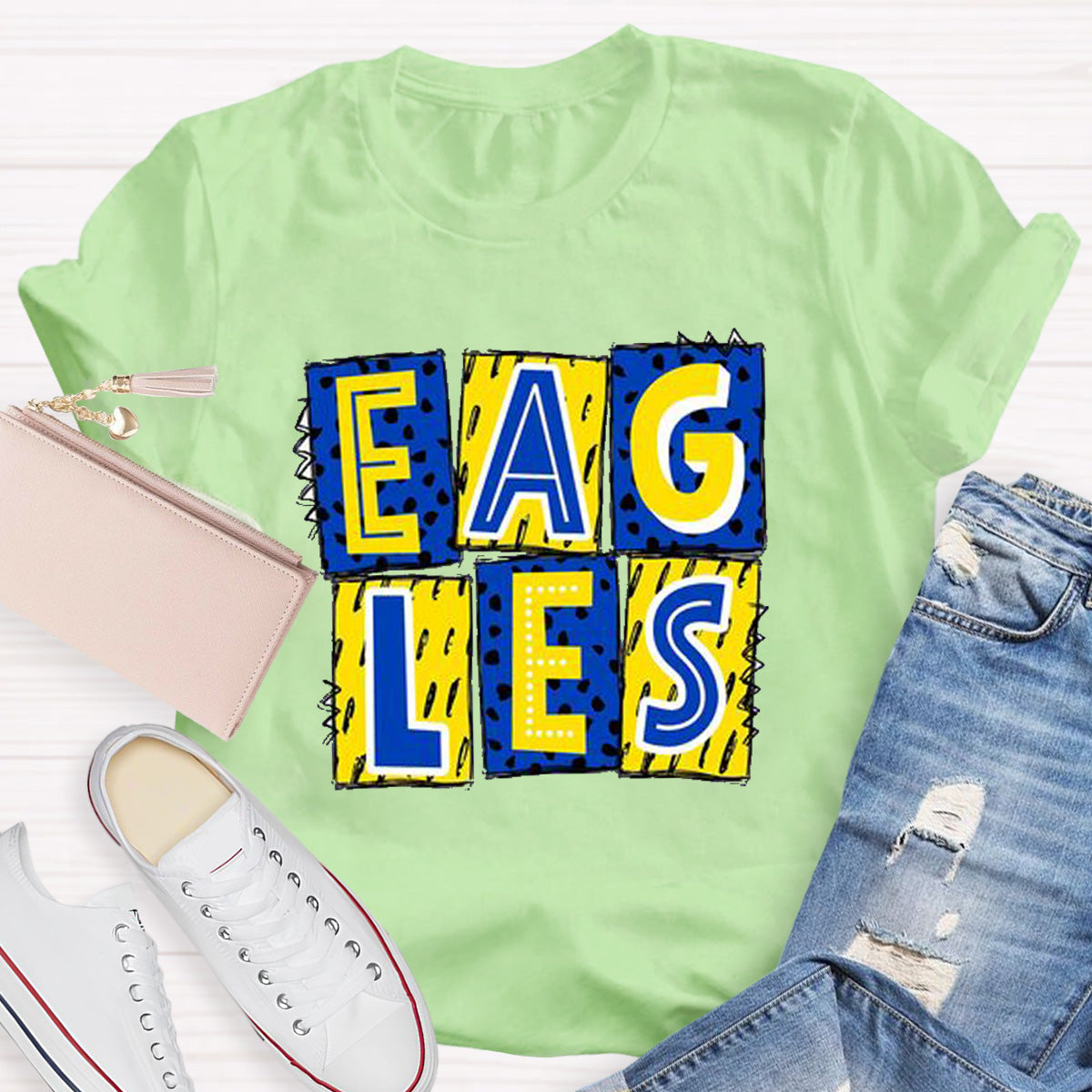 Personalized School Mascot Eagles Teacher T-Shirt