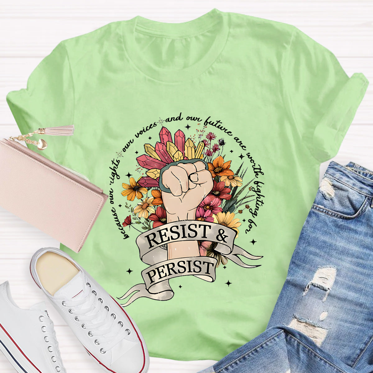 Resist And Persist Teacher T-Shirt