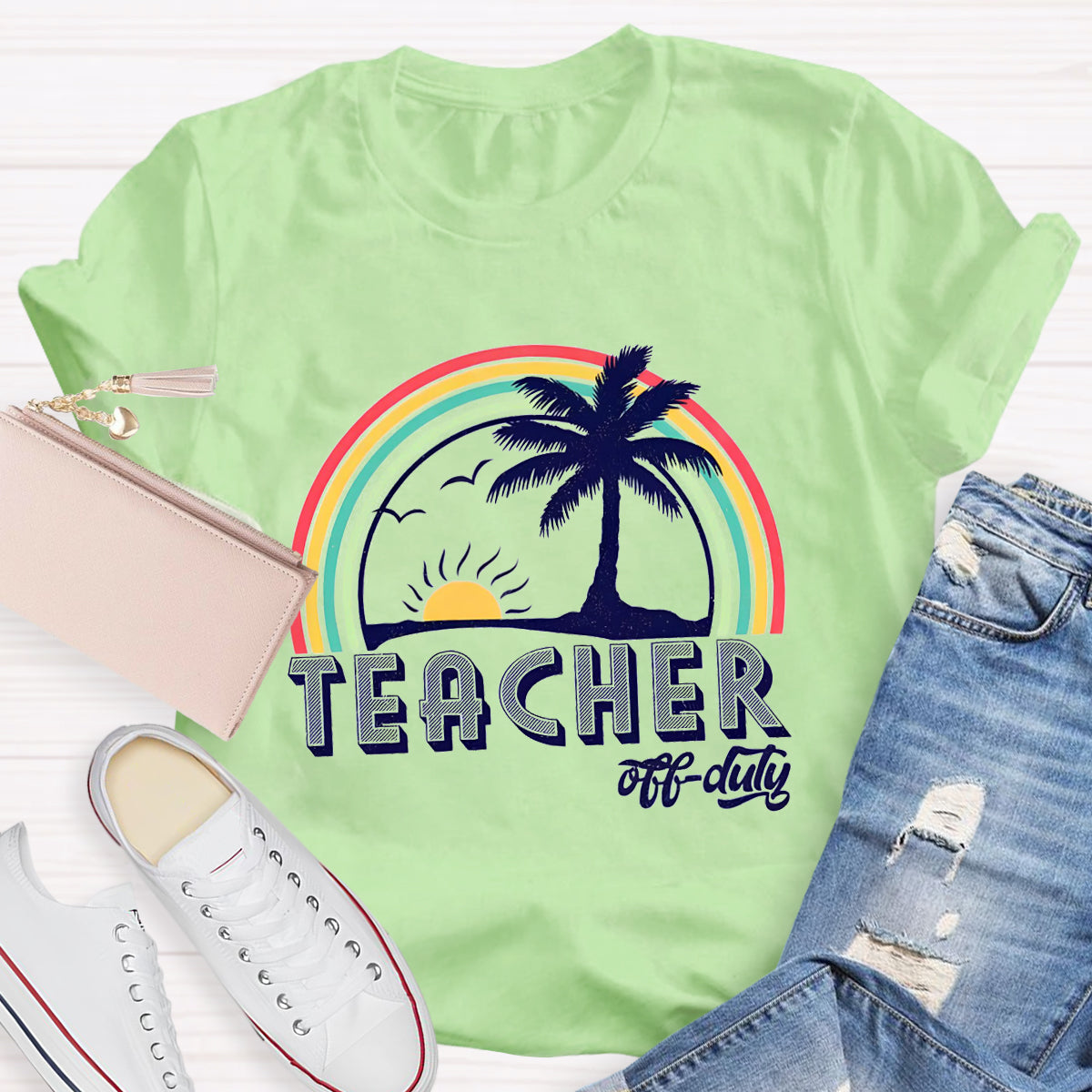 Teacher Of Duty Rainbow Sunshine T-Shirt