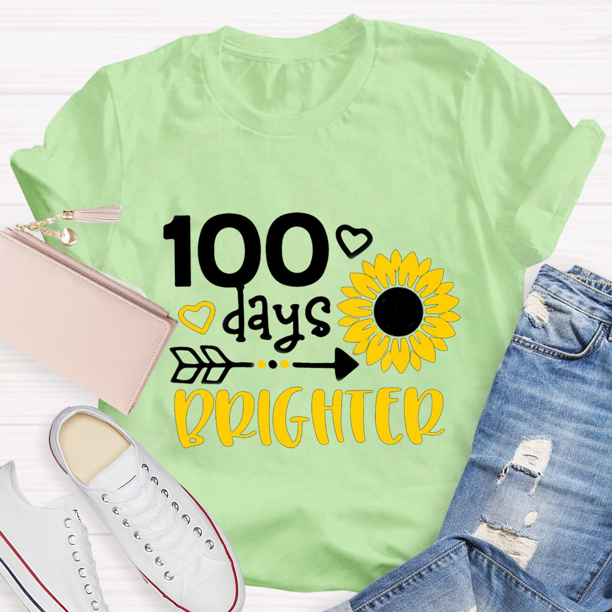 100 Days Brighter Sunflower T-Shirt