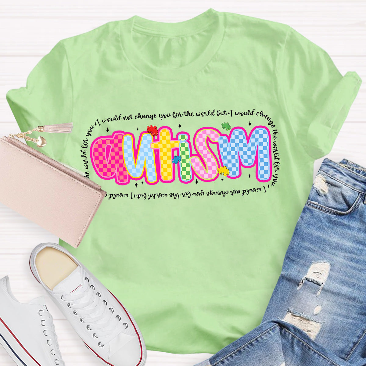 Autism I Would Change The World For You Teacher T-Shirt