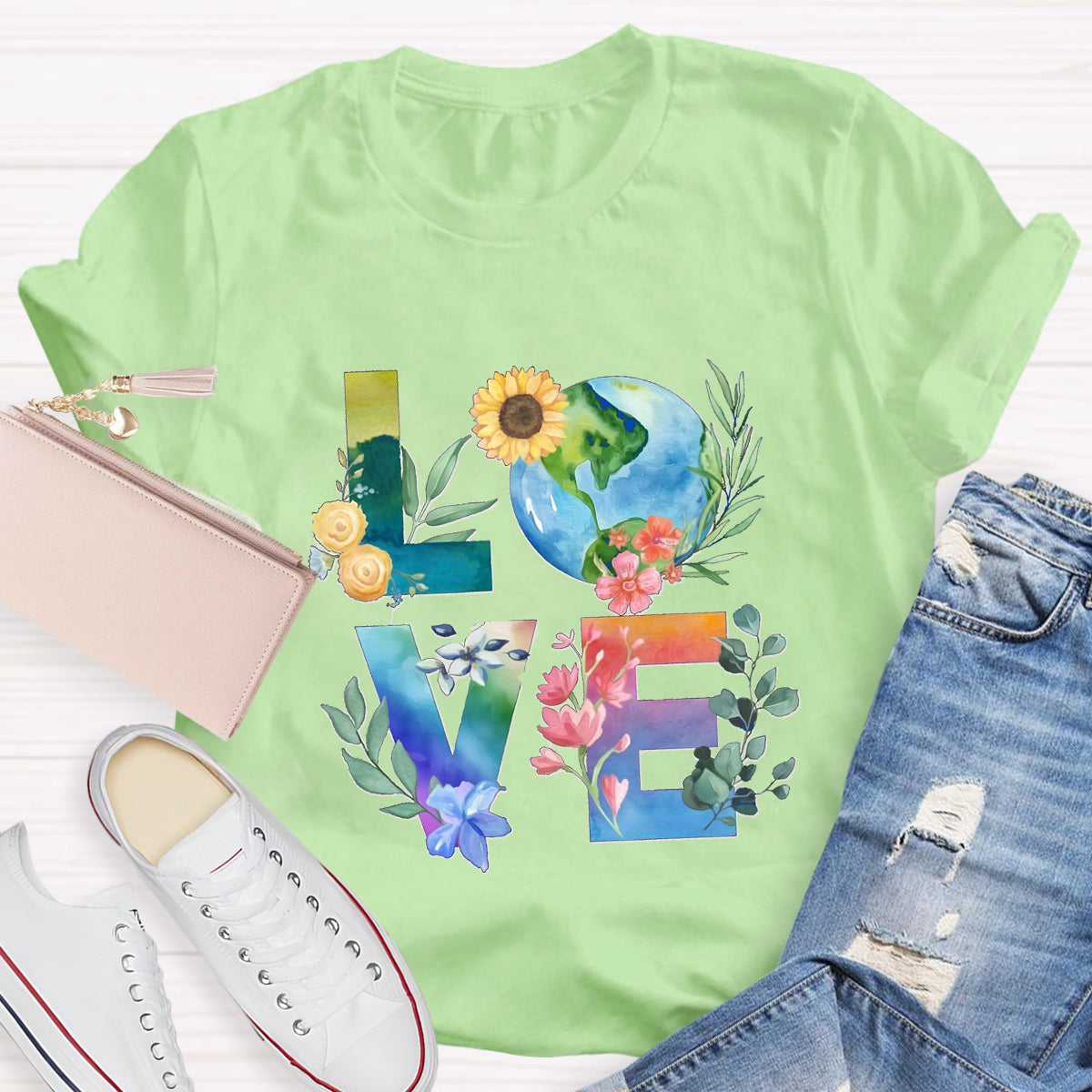 Love Our Planet Earth Day Teacher T-Shirt