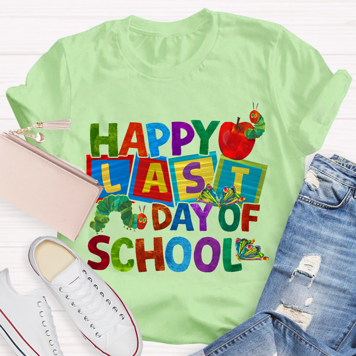 Happy Last Day Of School Apple  Teacher T-Shirt
