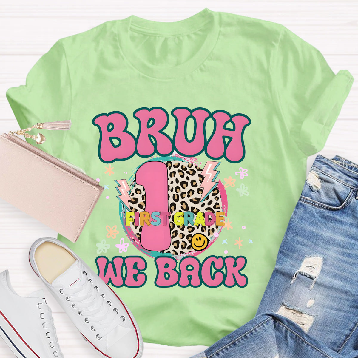 Personalized Grade Bruh We Back Teacher T-Shirt
