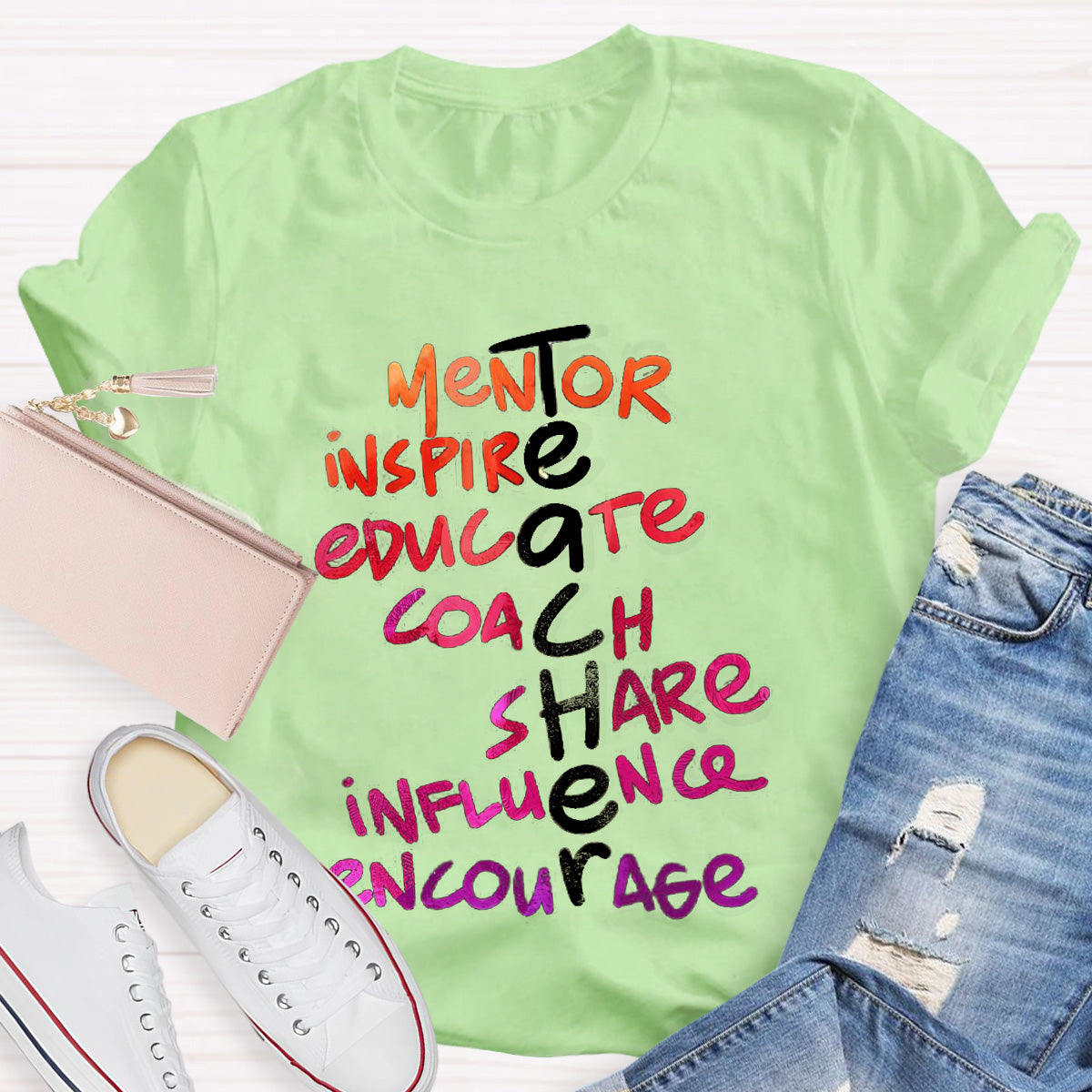Golden Letters Mentor Teacher T-Shirt