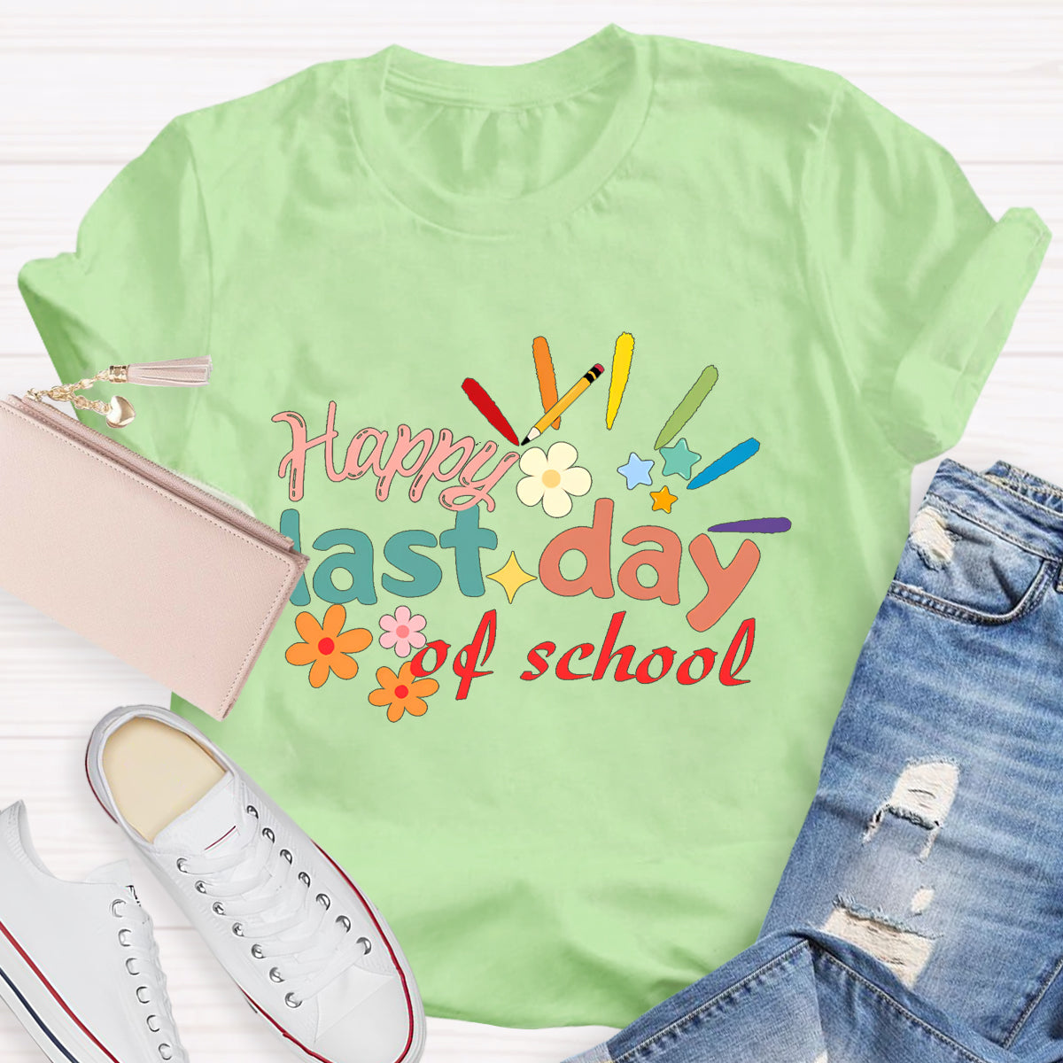 Happy Last Day Of School Flower T-Shirt