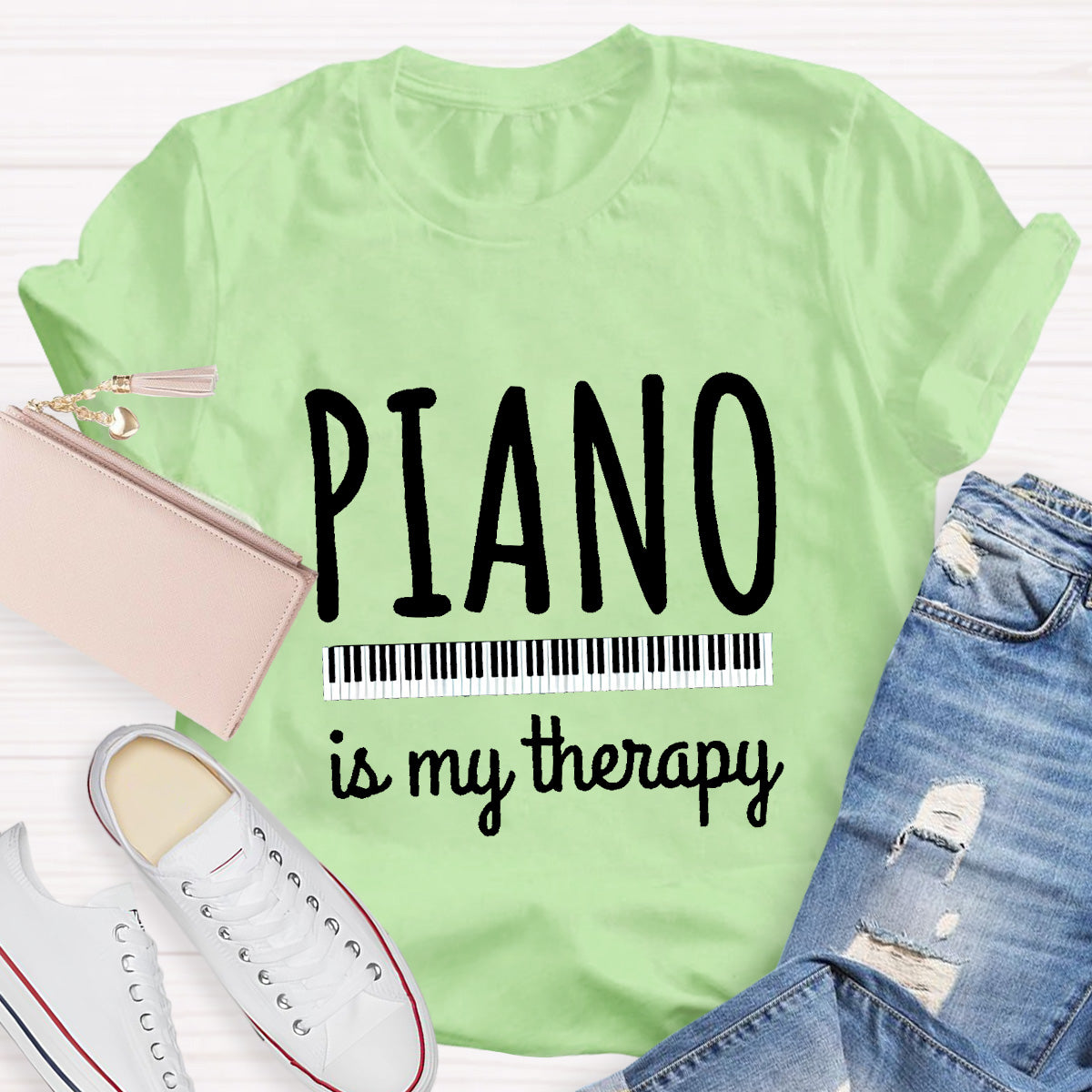 Piano Is My Therapy Teacher T-Shirt
