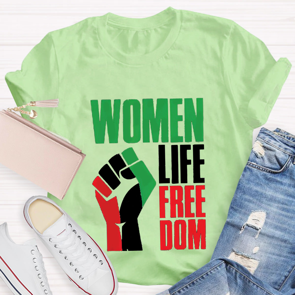 Woman Life Freedom Teacher T-Shirt