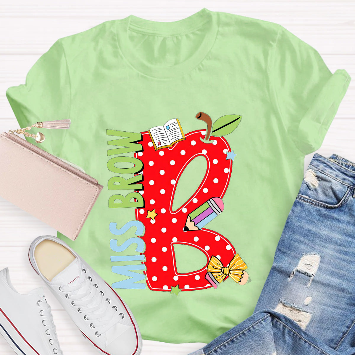 Personalized Name Book Teacher T-Shirt