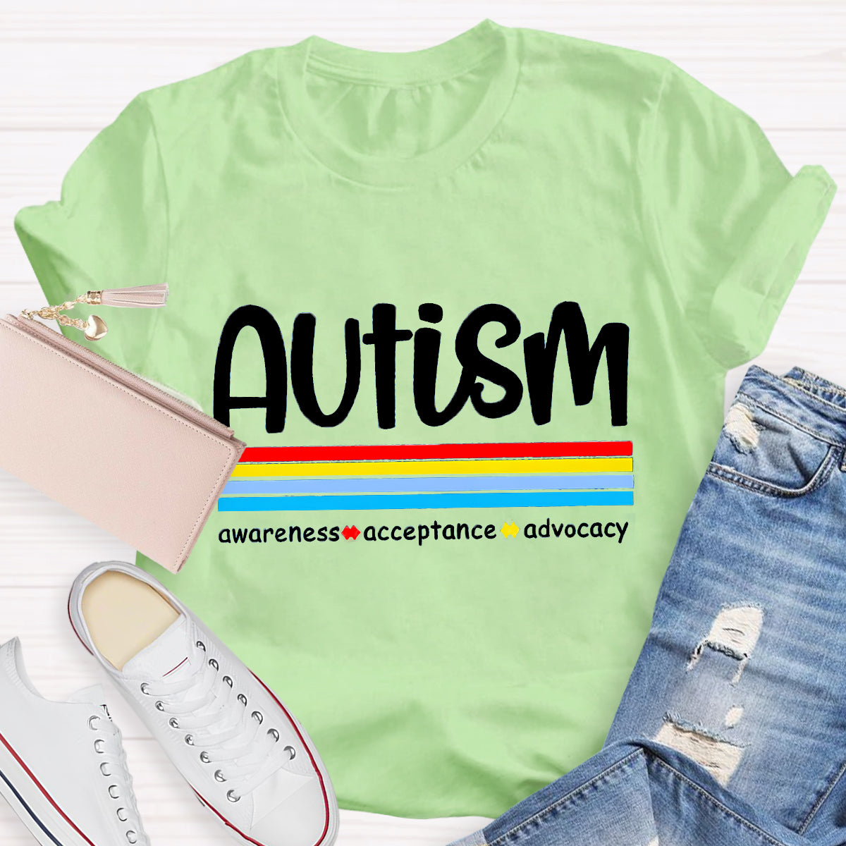 Autism Awareness Acceptance Advocacy Teacher T-Shirt