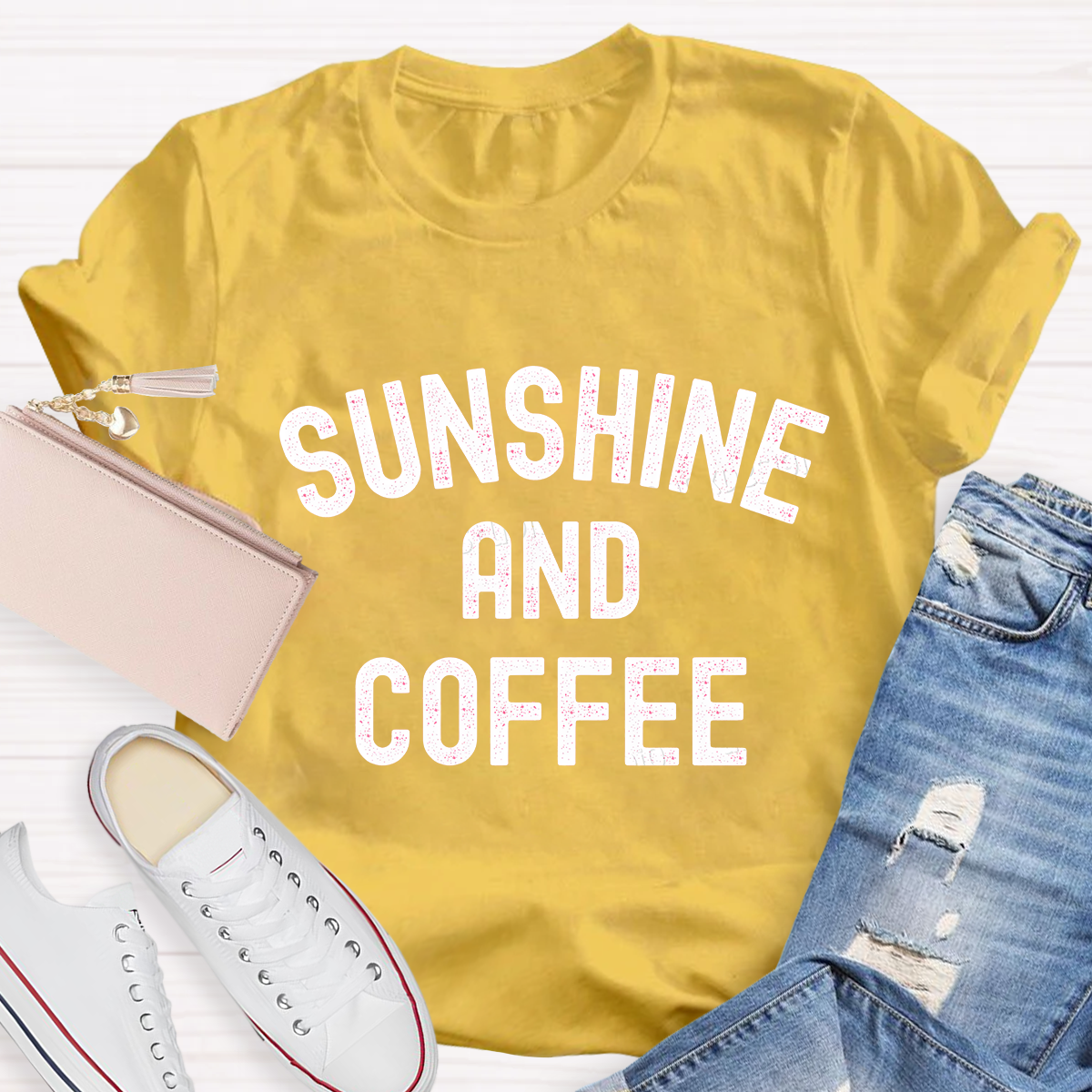 Sunshine And Coffee Teacher T-Shirt