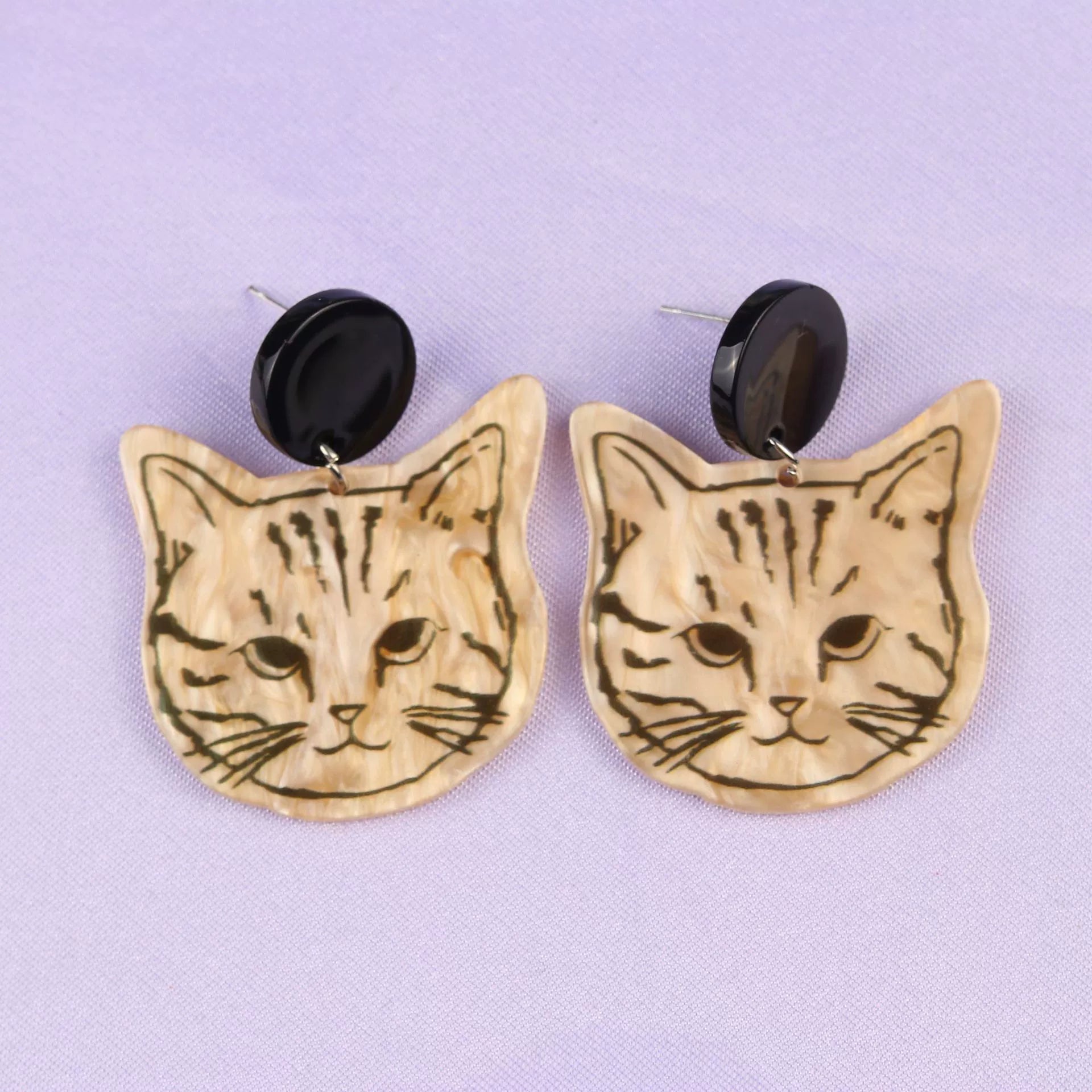 Art Cartoon Cat Acrylic Earrings