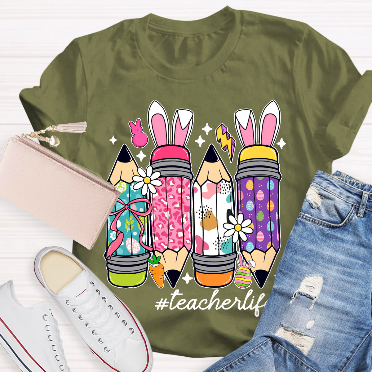 Easter Pencil Teacher life T-Shirt